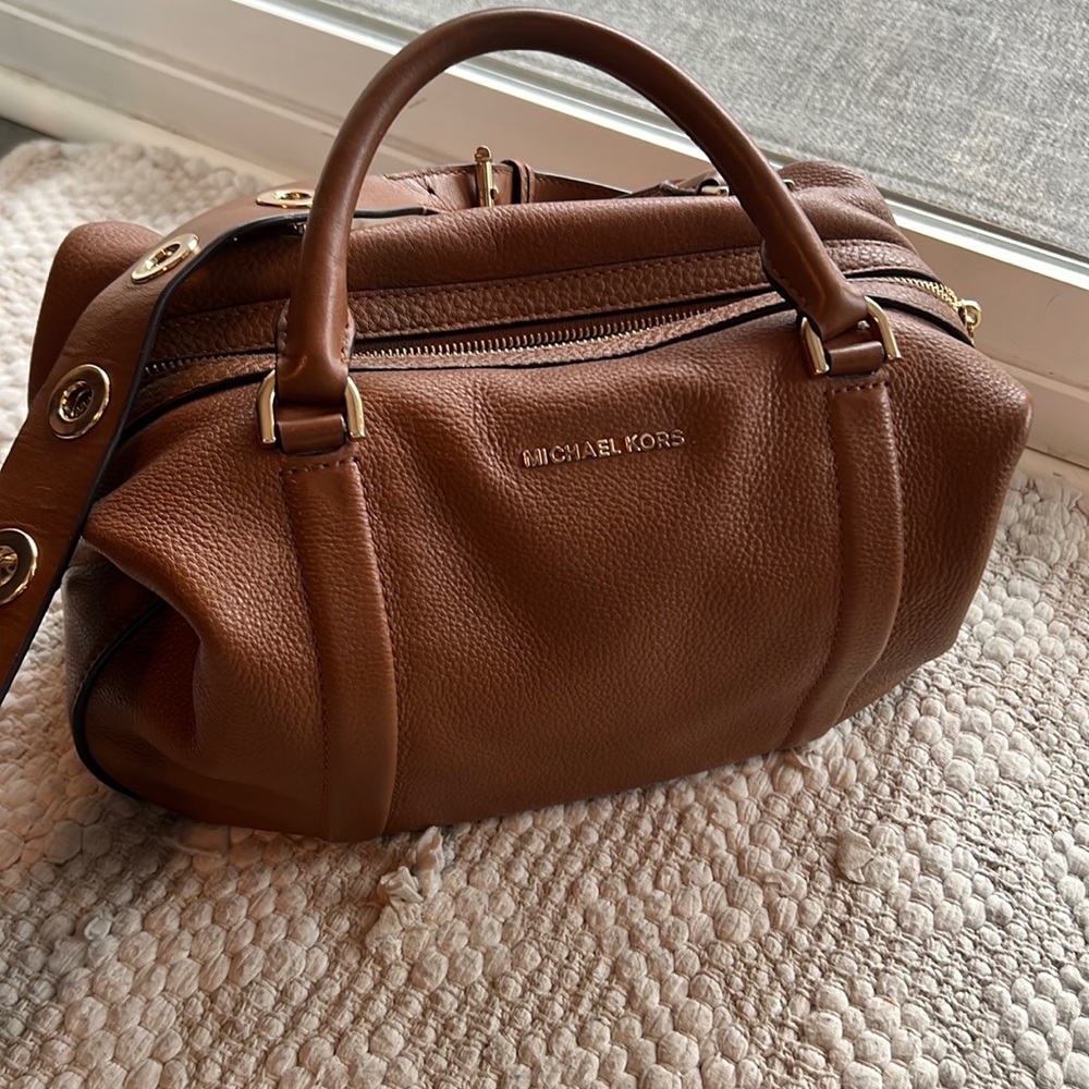 Michael Kors Collection Brown Leather Satchel Shoulder Bag